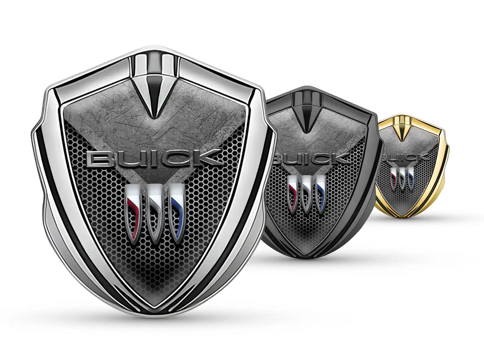 Buick Metal Abovedado Emblema Maestra Estilo Inox Base